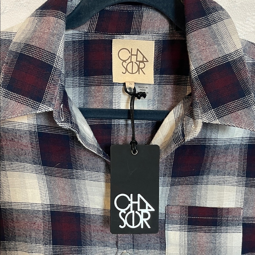 Chaser Plaid Flannel Collared Button Down Shirt, … - image 2